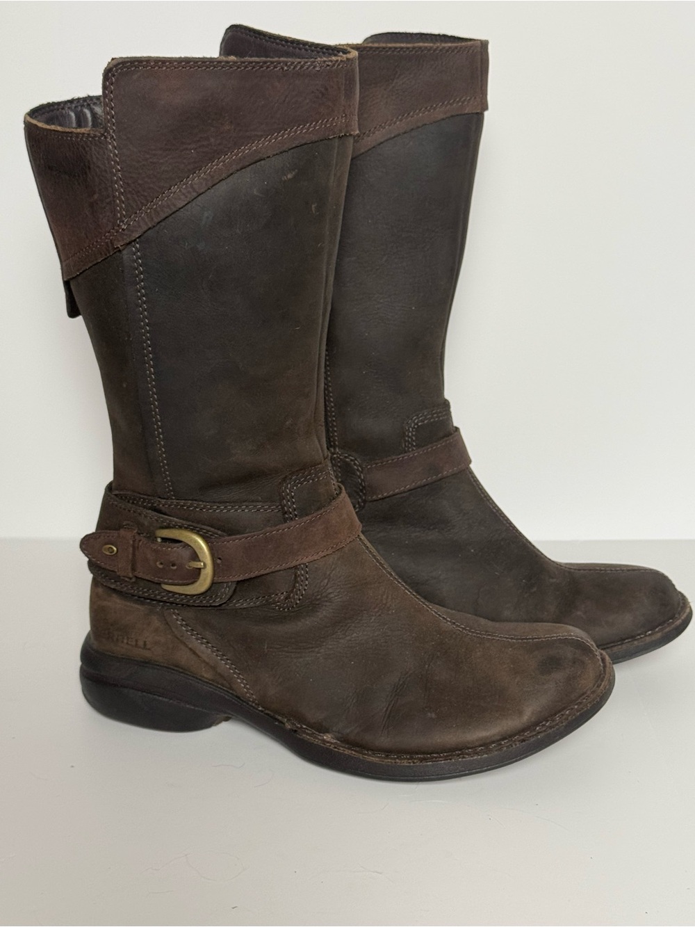 Merrell Captiva Women SZ 6.5 Side Zipper Waterproof Espresso Brown Leather NWOT